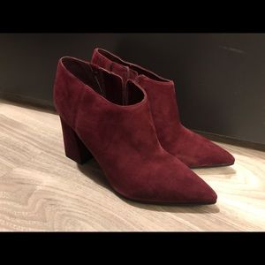 Marc Fisher burgundy/wine suede heel boots